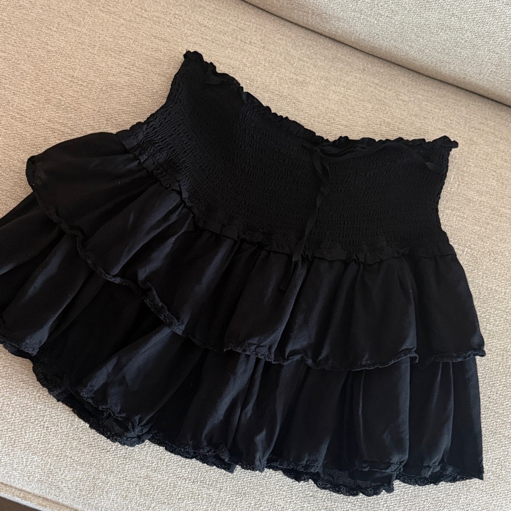 Wilfred Black Ruffled Mini Skirt